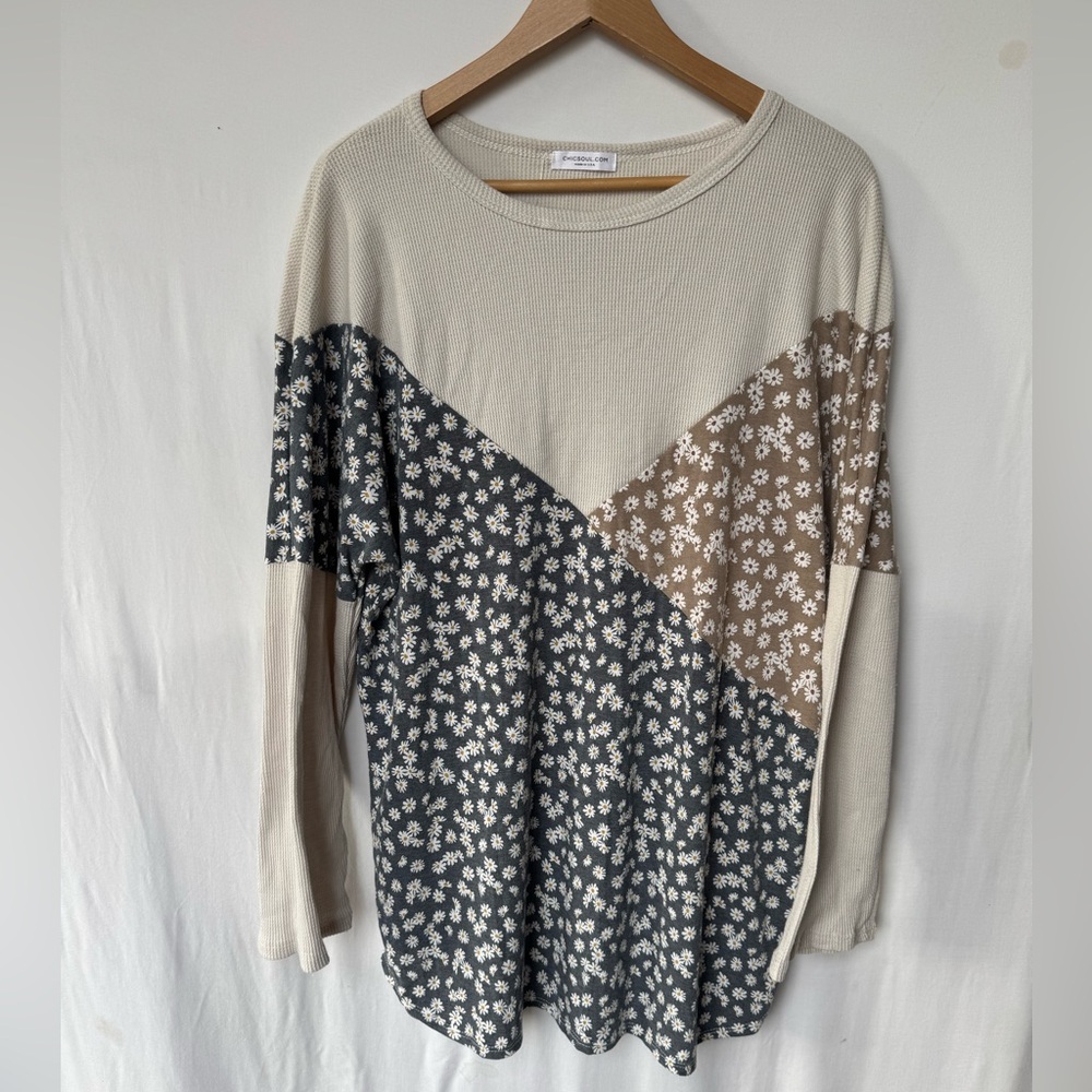 Floral Patchwork Long Sleeve Top